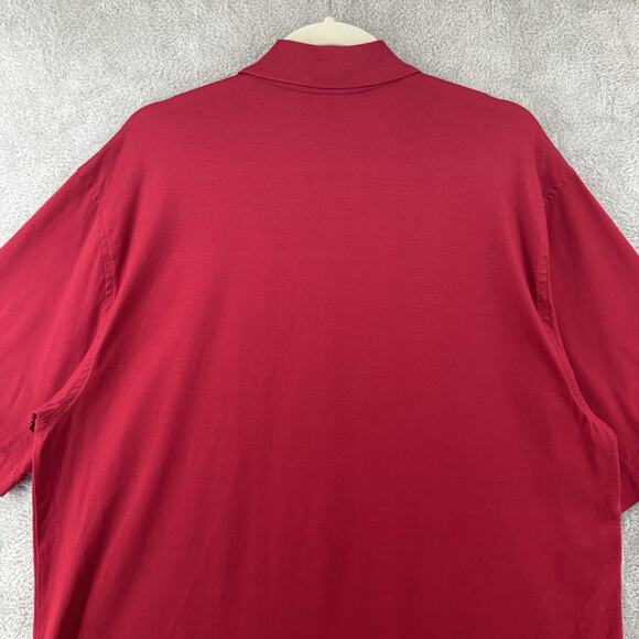 Brooks Brothers Shirt Mens L Red Polo 1/4 Button Country Club Short Sleeve Sport - Picture 6 of 12